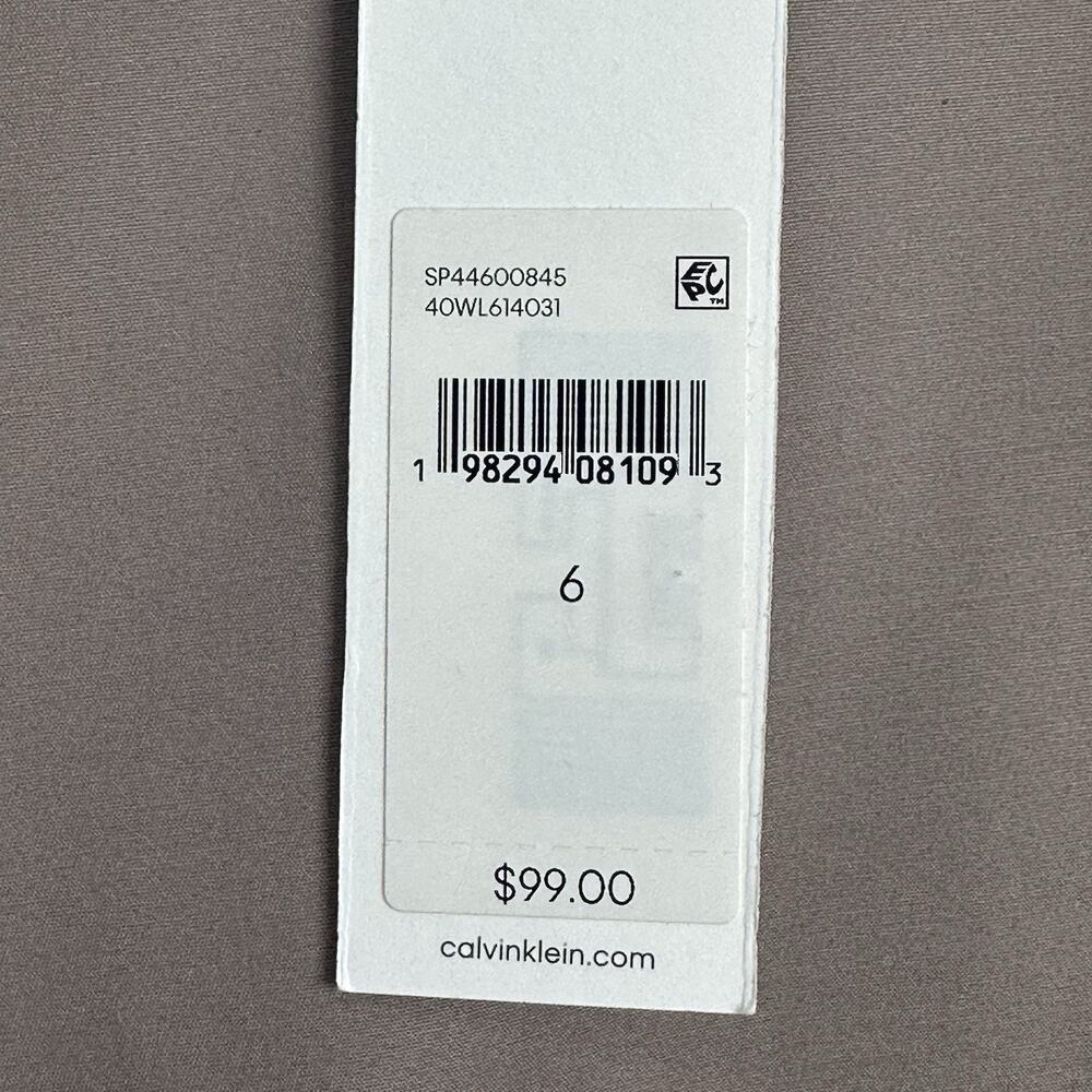 Calvin Klein Straight Stretch Chino Pants 6 Stone 30x26 Crop Career Classic NEW - Picture 4 of 11